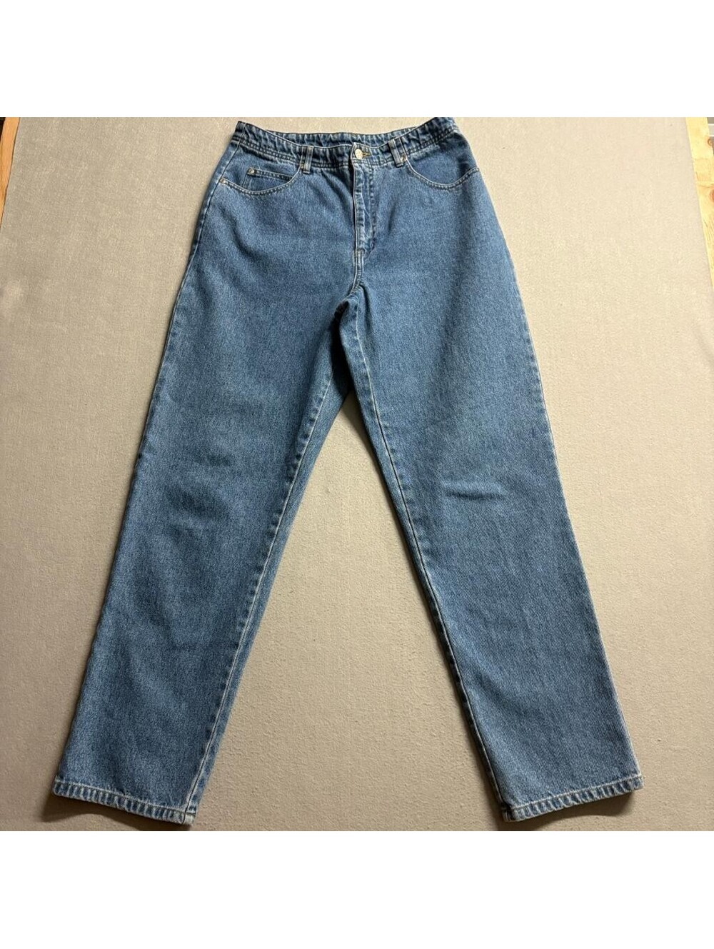 Sigrid Olsen Essentials Jeans Womens 12 Blue Denim High Rise Mom Straight Leg